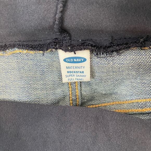 Old Navy 0L Maternity Rockstar Super Skinny Full Panel Distressed Denim Jeans - Picture 7 of 8